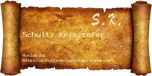 Schultz Krisztofer névjegykártya